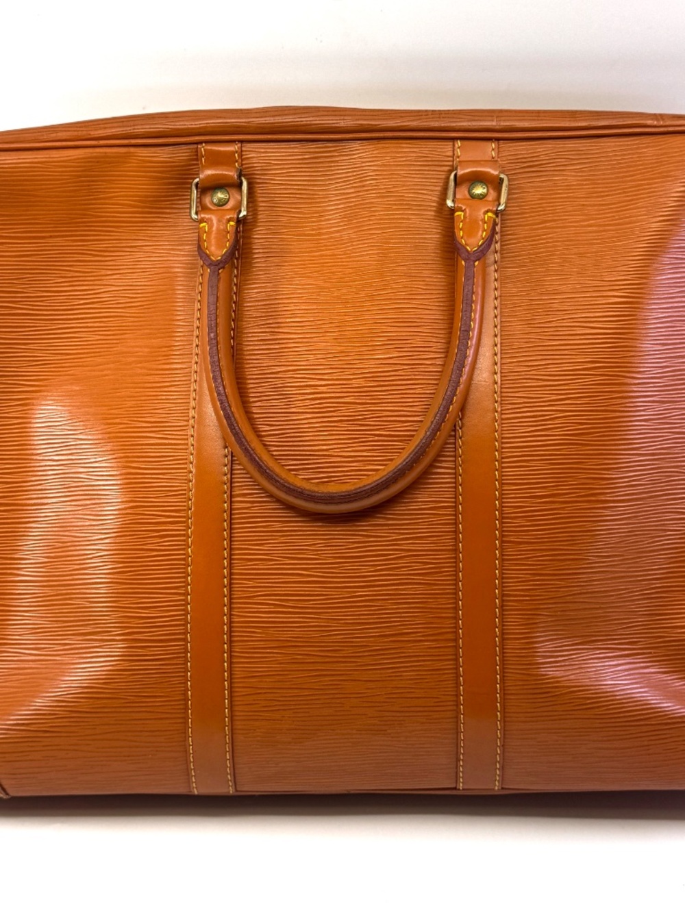 Authentic Louis Vuitton Epi Porte Jour Breifcase, Brown color Leather M54478